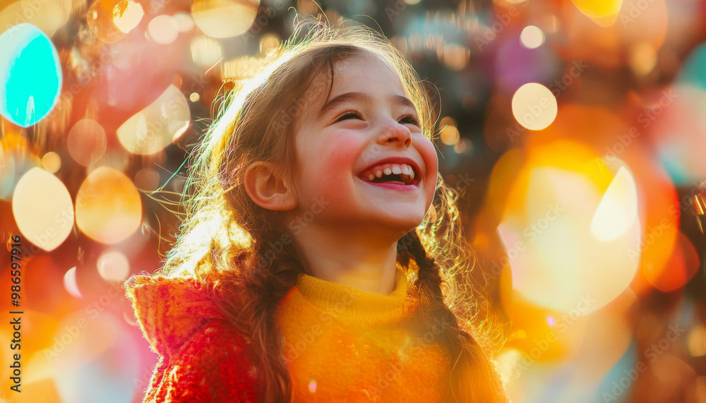 Portrait of a young girl smiling outside during golden hour Portrait of a young girl smiling outside during golden hour