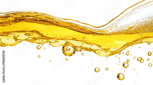 Yellow liquid border isolated on transparent background. © comicsans