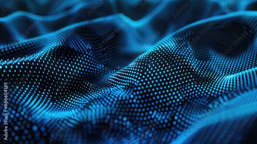 Close-up shot of a blue fabric with small dots or speckles, suitable for textile or design-related uses Close-up shot of a blue fabric with small dots or speckles, suitable for textile or design-related uses