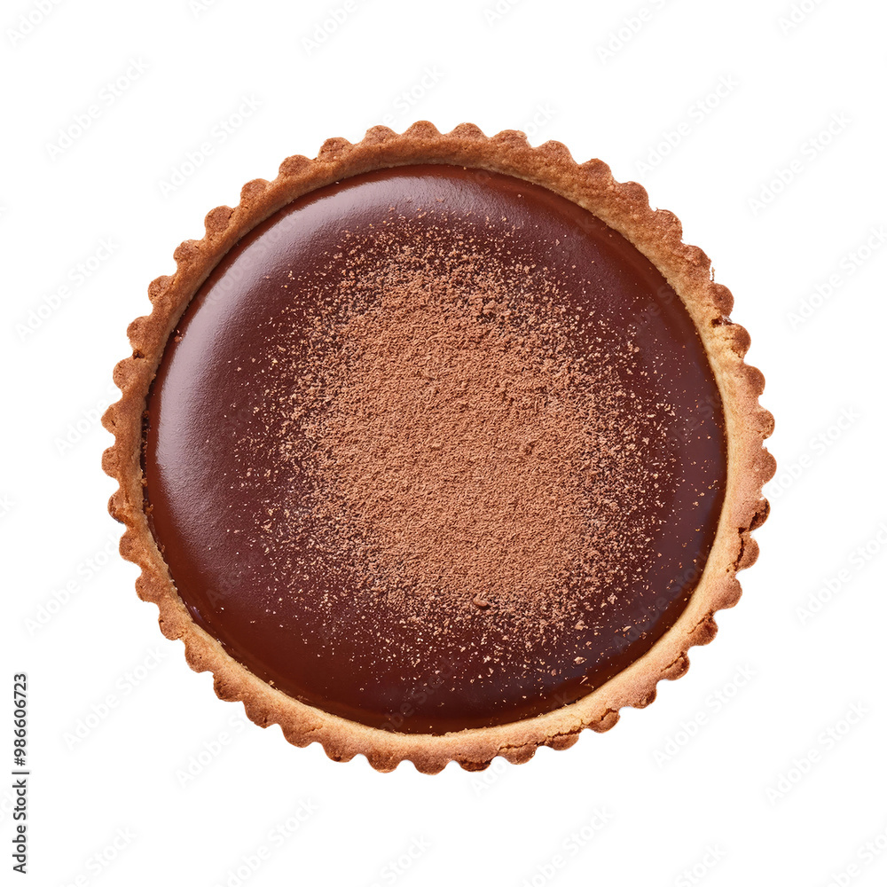 Chocolate tart dusted with cocoa Chocolate tart dusted with cocoa