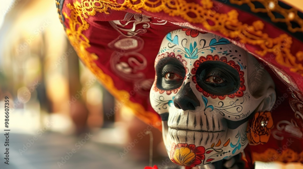 A close-up view of a skull adorned with a somber crown, suitable for use in illustrations or design concepts related to death, mortality, and the afterlife A close-up view of a skull adorned with a somber crown, suitable for use in illustrations or design concepts related to death, mortality, and the afterlife