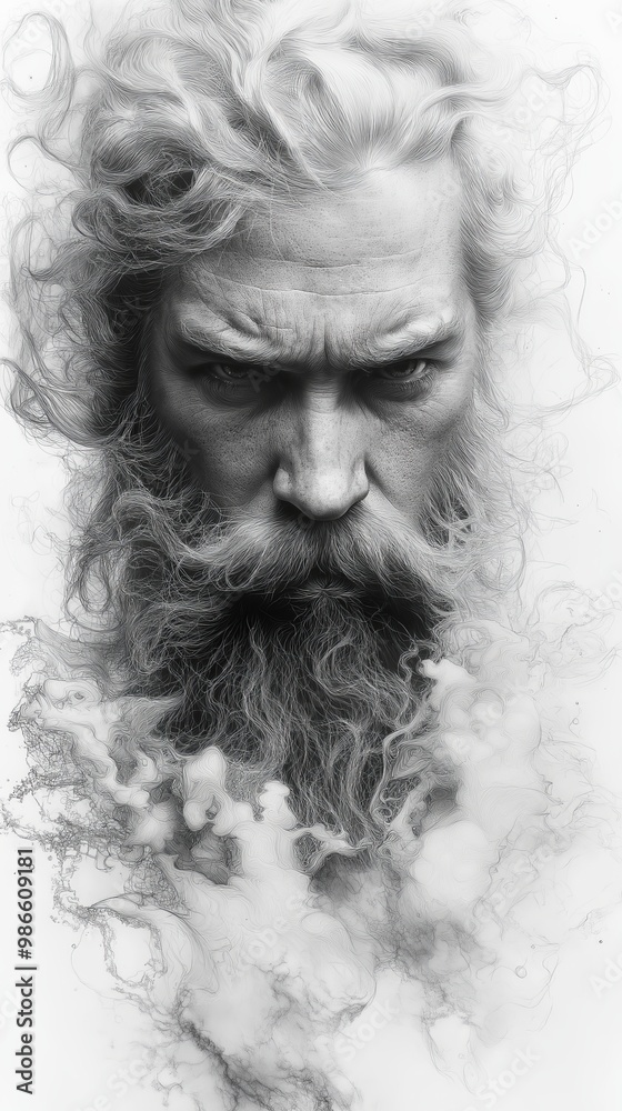 Hyperrealistic Nordic God in a Galaxy with Double Exposure Effects Hyperrealistic Nordic God in a Galaxy with Double Exposure Effects