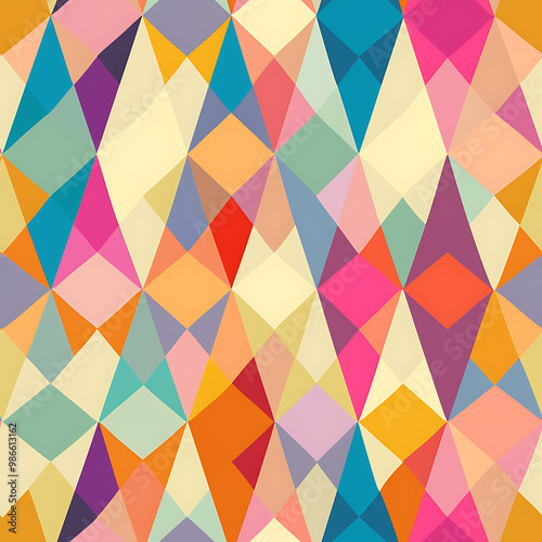 Colorful Diamonds in a Repeating Pattern