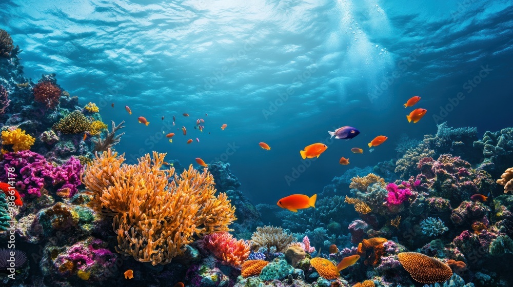 Vibrant Underwater Coral Reef with Fish Vibrant Underwater Coral Reef with Fish