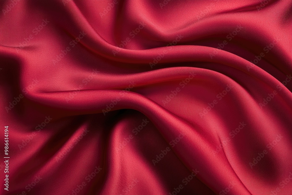 Obraz premium Satin fabric texture with smooth, flowing folds in deep red tones