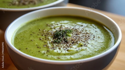 Homemade broccoli soup, healthy.