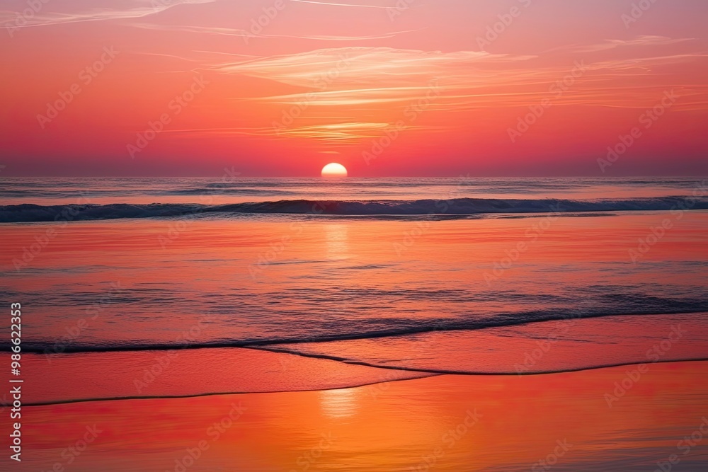 Fototapeta premium Ethereal Coral Sunset Glow with Stunning Spectrum and Warmth Display