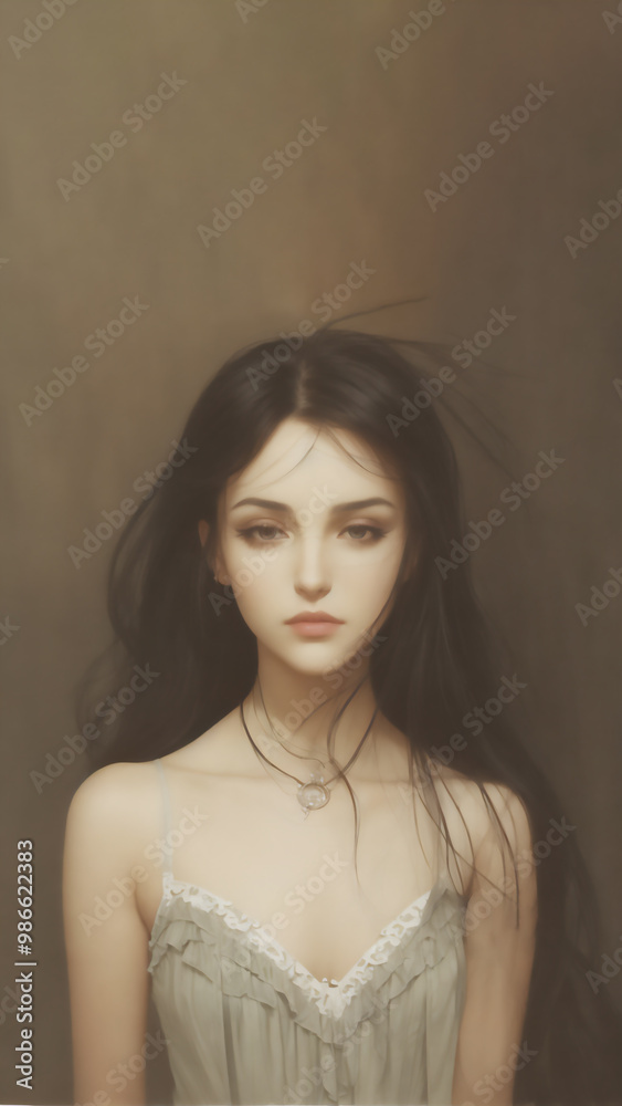 美しい少女の肖像　AI画像　ジェネレーティブAI