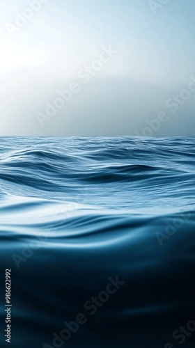 Minimalist Ocean Waves Abstract Background