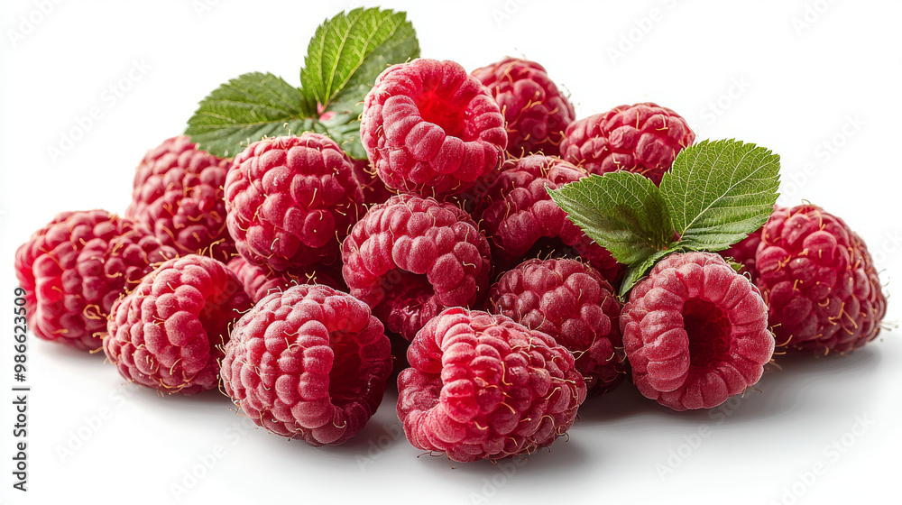 Close-up of a pile of ripe raspberries. Close-up of a pile of ripe raspberries.