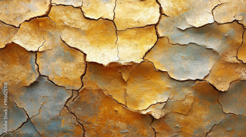 background of dry, cracked earth in shades of brown and ochre