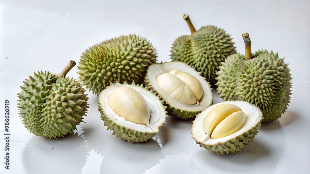 Set of durians tropical fruit. Durian Set of durians tropical fruit. Durian