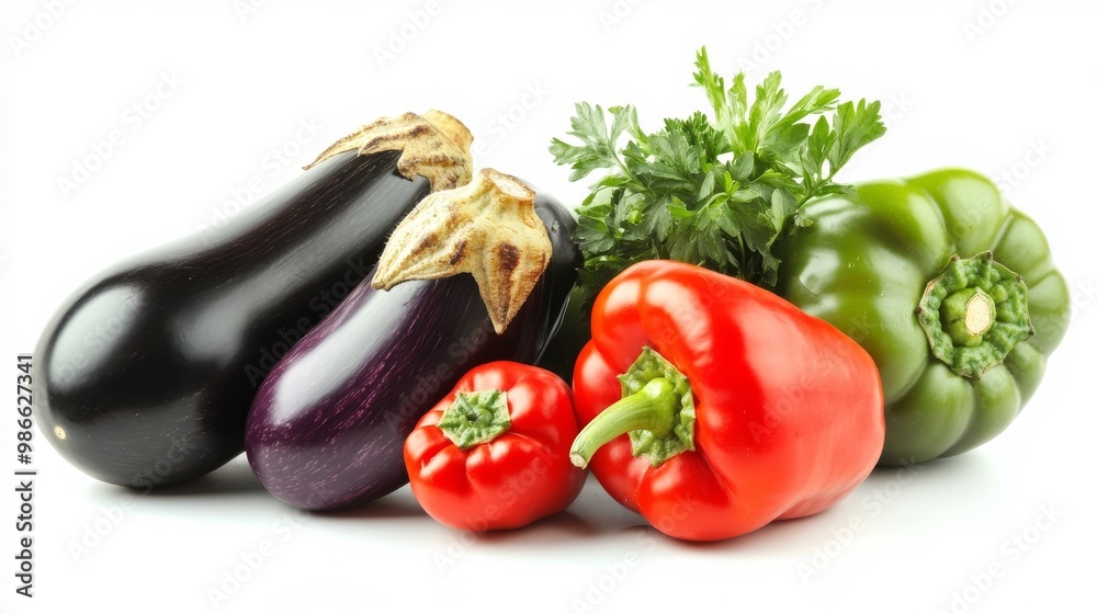 Eggplant, marrow, and red pepper. Eggplant, marrow, and red pepper.