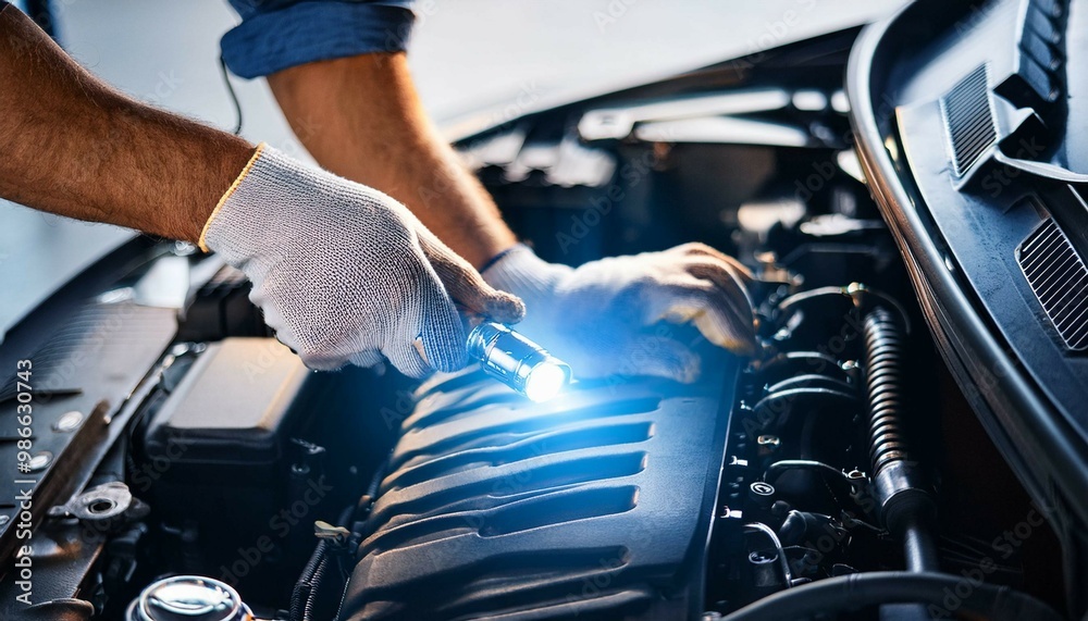 mechanic changing engine