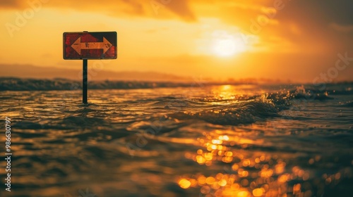 Emergency Escape Route Sign for Tsunami