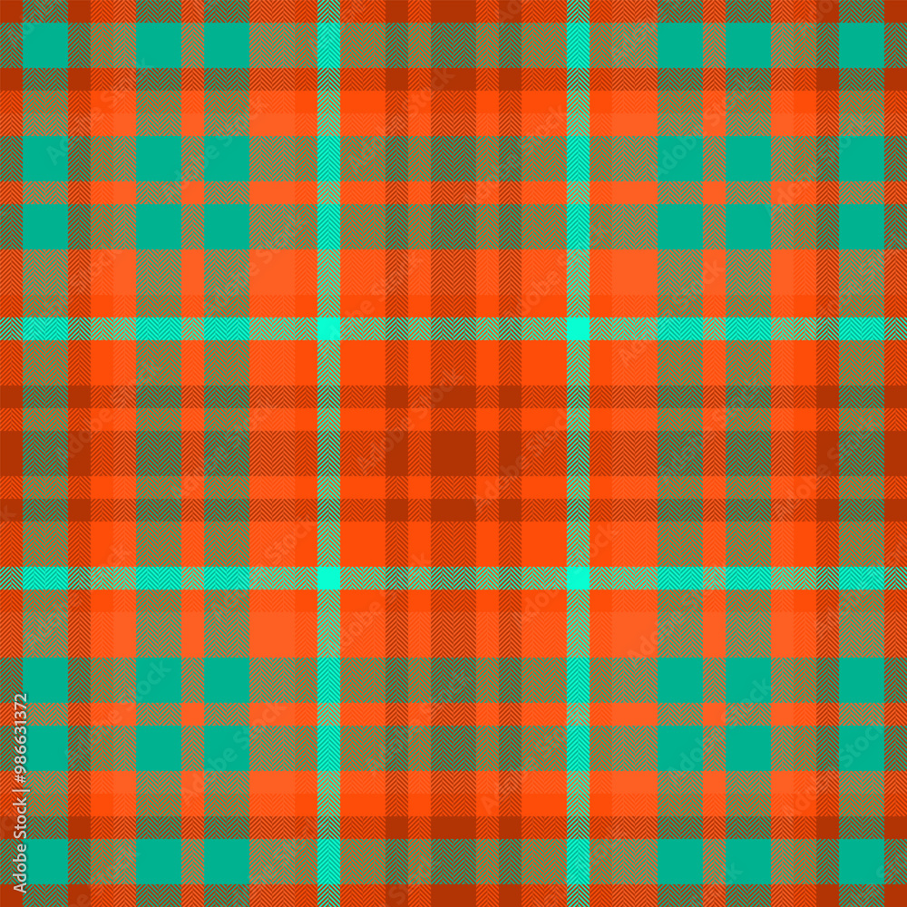 Obraz premium Sparse background fabric vector, greeting tartan pattern plaid. Covering seamless textile check texture in orange and bright colors.