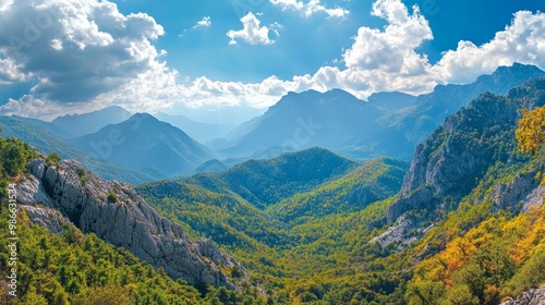 Mountains in Tzoumerka park, Greece photo