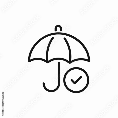 umbrella check mark icon sign vector