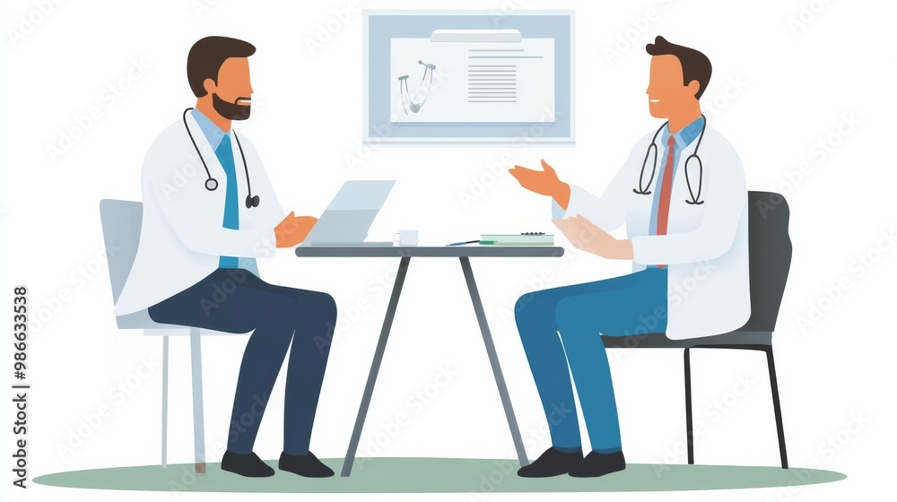 Doctors' medical talk at a medical meeting. Doctors' medical talk at a medical meeting.