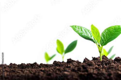 Fresh green sprouts emerging from rich soil, symbolizing growth, renewal, and the beauty of nature's lifecycle.