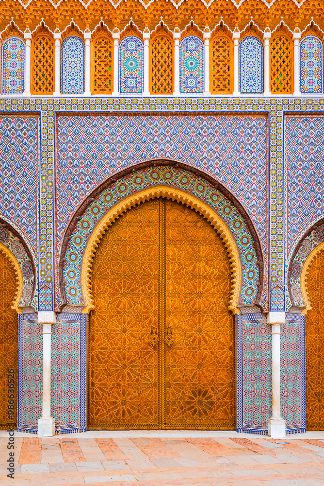 Fes, Morocco. Bab el-Makhzen gate, the Royal Palace in the historical city of Fez.