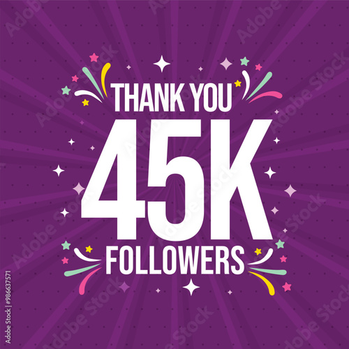 Thank You 45K Followers and subscribers celebration post design