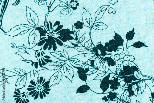floral pattern on fabric. wallpaper in a rustic modern design.  textile texture.
