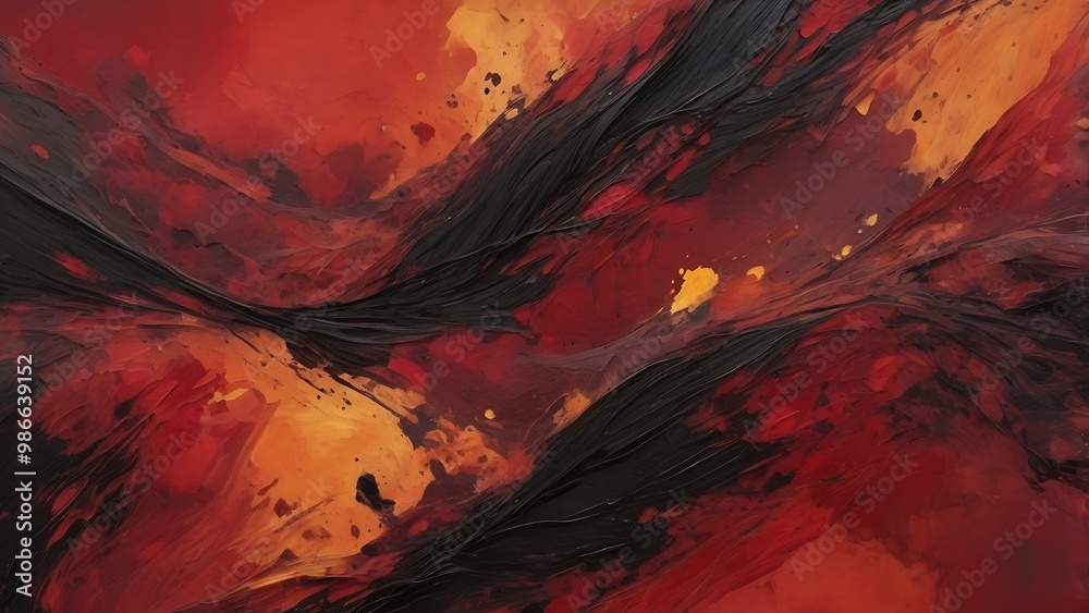Abstract background illustration featuring a shiny futuristic wave design with red, orange and yellow colors Abstract background illustration featuring a shiny futuristic wave design with red, orange and yellow colors