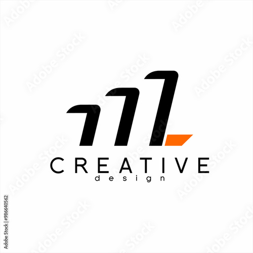 Creative design of ML letter logo.