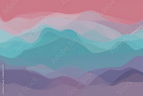 Coral Teal Lavender Soft Dreamy Gradient Canvas Background for Creative Designs