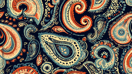 Ornamenatl paisley seamless pattern, texture effect. indian ornament. Paisley. Illustration