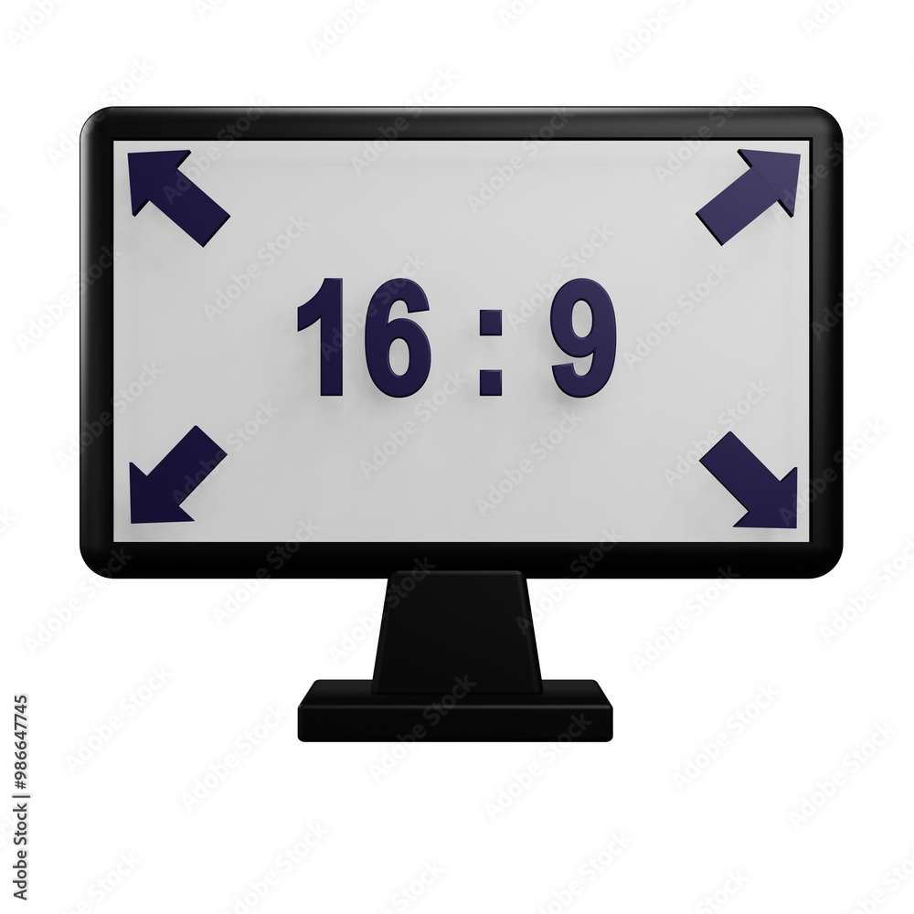 aspek ration monitor 3d illustration aspek ration monitor 3d illustration