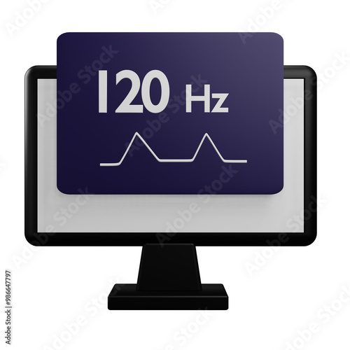 frequency monitor 3d illustration