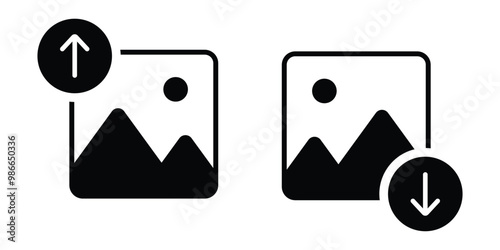 Vector Pictures Upload And Download Icon Set