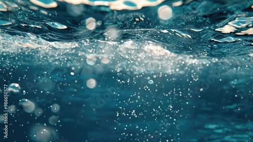 Underwater textures with light filtering through bubbles and waves