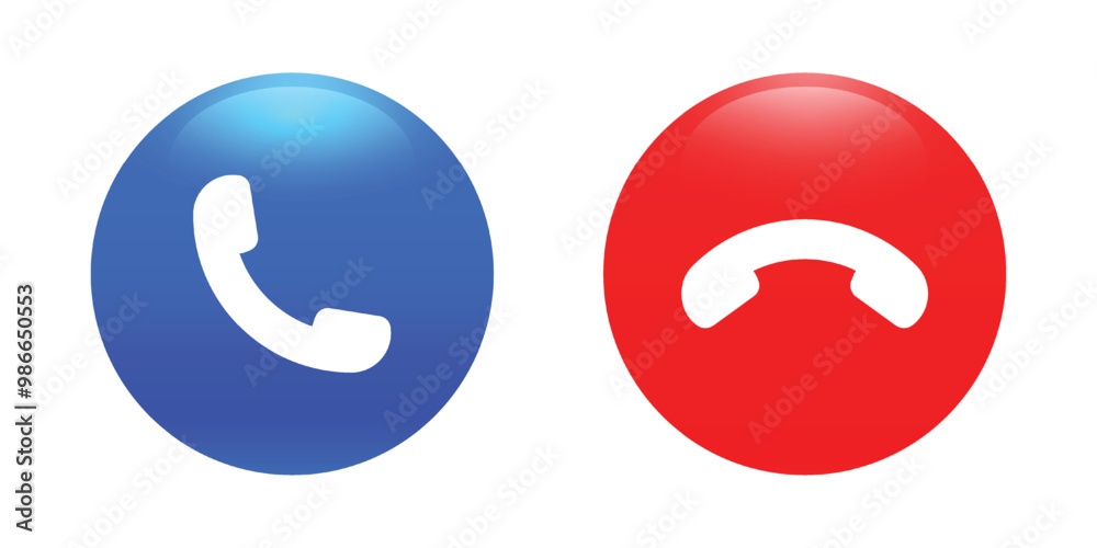 Vector Set Of Button Call Icons. Answer And Decline Call Phone Button Vector Set Of Button Call Icons. Answer And Decline Call Phone Button