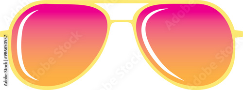 Golden Gradient pink purple Aviator sunglasses eyewear icon.