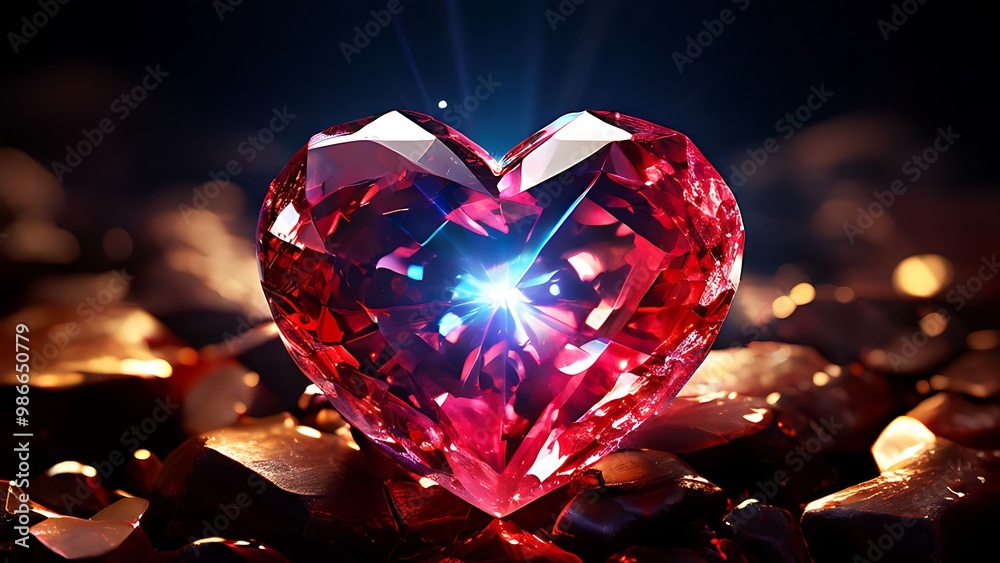 Shining Red Heart Crystal Shining Red Heart Crystal