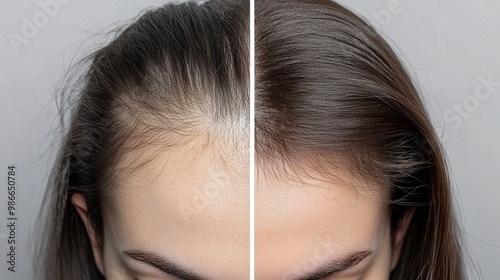 before and after using hair growth