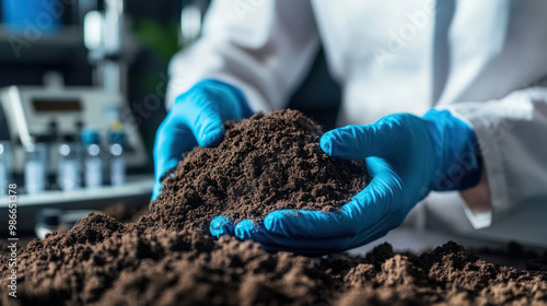 scientific soil testing in laboratory setting photo