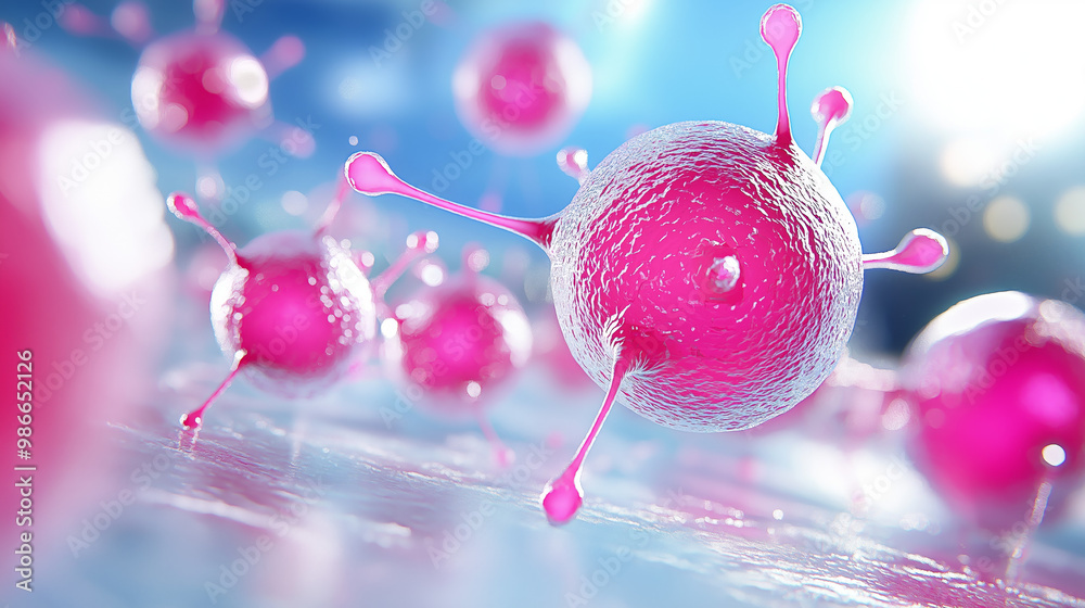 Colorful Virus Cells in a Dynamic Scientific Background Colorful Virus Cells in a Dynamic Scientific Background