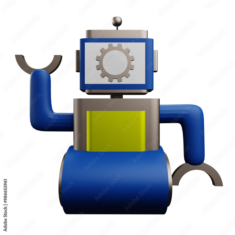 Obraz premium robot setting 3 D Illustration