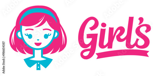 happy girl, gril text VECTOR