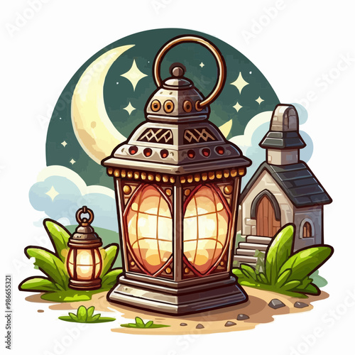  lantern on a white background