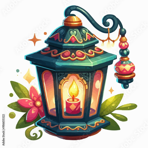  lantern on a white background
