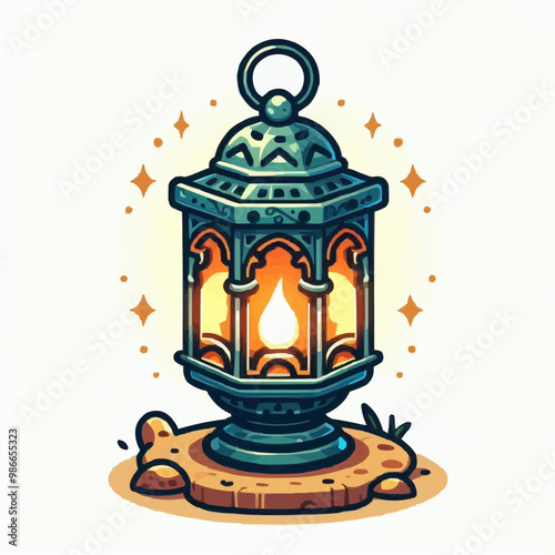  lantern on a white background