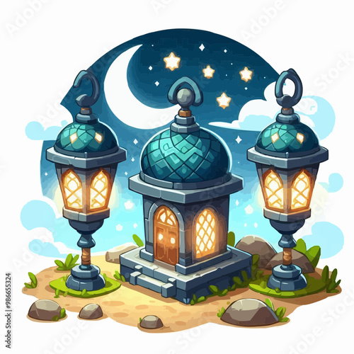  lantern on a white background