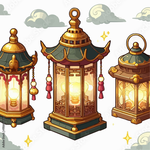  lantern on a white background