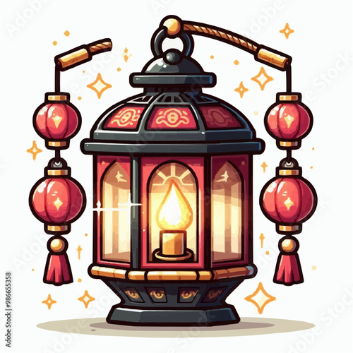  lantern on a white background