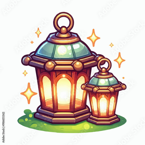  lantern on a white background